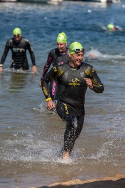 Üçüncü popüler Crossing Yüzme Şampiyonası Palamos İspanya'nın küçük bir kasabasında. 05. 20. 2018 İspanya