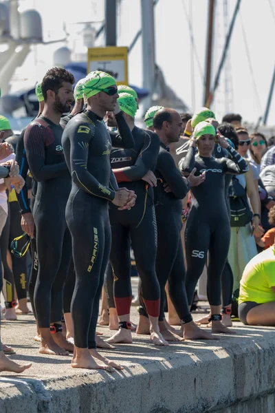 Derde Populaire Crossing Kampioenschappen Zwemmen Een Klein Stadje Palamos Van — Stockfoto