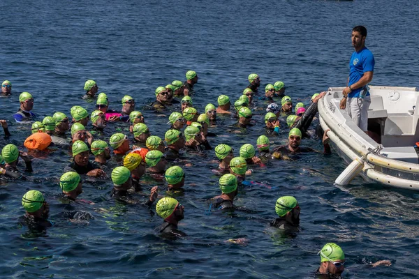 Третий Чемпионат Плаванию Пересечении Моря Маленьком Городке Паламос Испании 720 — стоковое фото