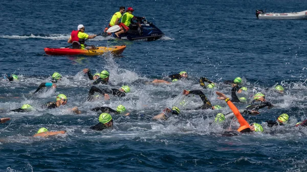 Tercer Campeonato Popular Natación Cruce Una Pequeña Ciudad Palamos España —  Fotos de Stock