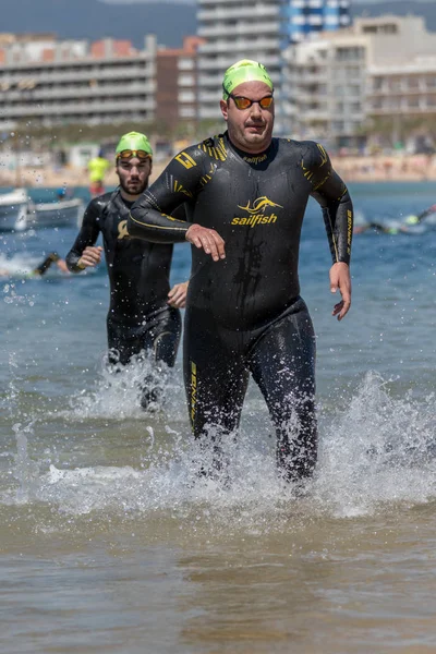 Dritte Populäre Crossschwimm Meisterschaften Einer Kleinen Stadt Palamos Von Spanien — Stockfoto