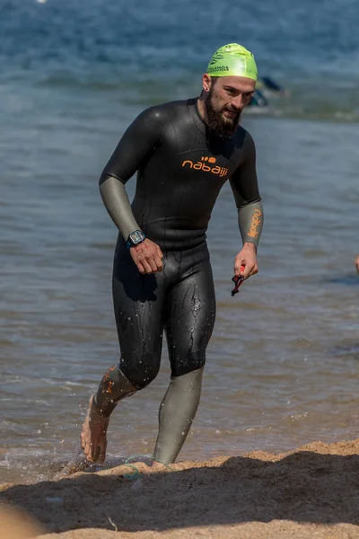 Derde Populaire Crossing Kampioenschappen Zwemmen Een Klein Stadje Palamos Van — Stockfoto