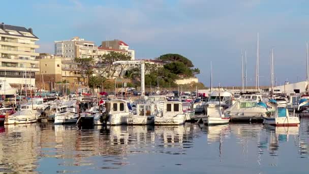 Porto Uma Pequena Cidade Espanhola Palamos Anos 2018 Espanha — Vídeo de Stock