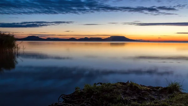 Краєвид Гарний Схід Сонця Угорський Від Озера Балатон — стокове фото