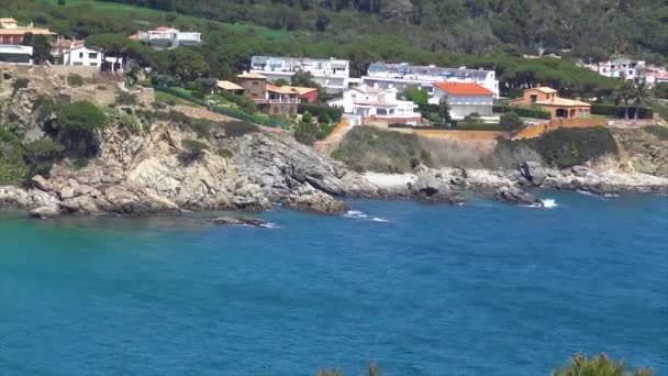 Prachtige Baai Costa Brava Dorp Fosca Spanje — Stockvideo