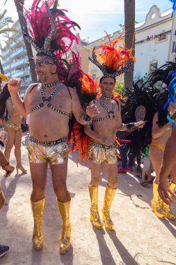 Lezbiyen, Eşcinsel, biseksüel ve transseksüel insanların sokaklarda Sitges, İspanya'nın 17 gururu. Haziran, 2018