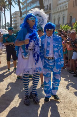 Lezbiyen, Eşcinsel, biseksüel ve transseksüel insanların sokaklarda Sitges, İspanya'nın 17 gururu. Haziran, 2018