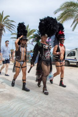 Lezbiyen, Eşcinsel, biseksüel ve transseksüel insanların sokaklarda Sitges, İspanya'nın 17 gururu. Haziran, 2018