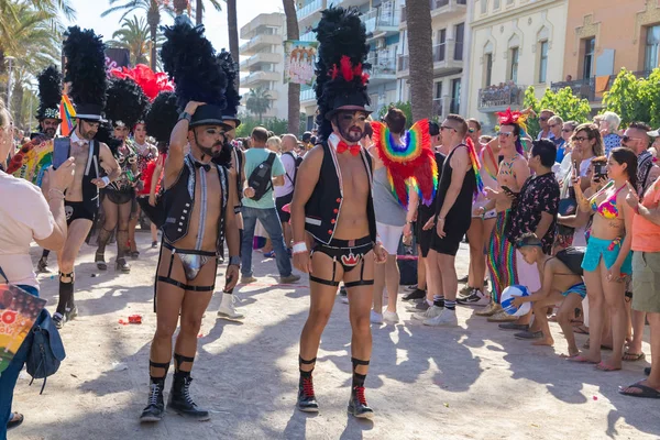 Lezbiyen, Eşcinsel, biseksüel ve transseksüel insanların sokaklarda Sitges, İspanya'nın 17 gururu. Haziran, 2018
