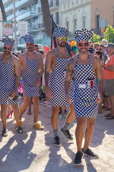 stock image Pride of the lesbian, gay, bisexual and transgender People in the streets of Sitges, Spain on 17. Juny, 2018