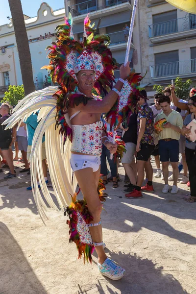 Chlouba Lesbické Gay Bisexuální Transgender Lidí Ulicích Sitges Španělsko Kristýna — Stock fotografie