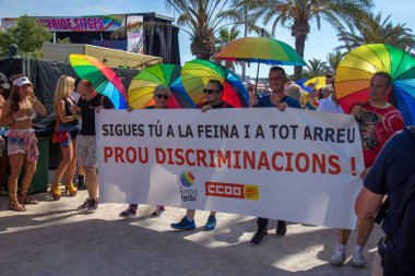 Lezbiyen, Eşcinsel, biseksüel ve transseksüel insanların sokaklarda Sitges, İspanya'nın 17 gururu. Haziran, 2018