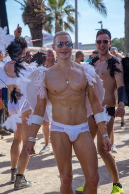 Lezbiyen, Eşcinsel, biseksüel ve transseksüel insanların sokaklarda Sitges, İspanya'nın 17 gururu. Haziran, 2018