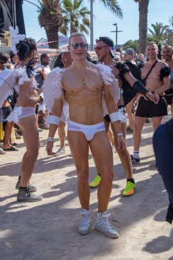 Lezbiyen, Eşcinsel, biseksüel ve transseksüel insanların sokaklarda Sitges, İspanya'nın 17 gururu. Haziran, 2018