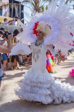 Lezbiyen, Eşcinsel, biseksüel ve transseksüel insanların sokaklarda Sitges, İspanya'nın 17 gururu. Haziran, 2018