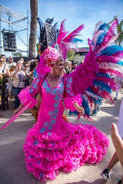 Lezbiyen, Eşcinsel, biseksüel ve transseksüel insanların sokaklarda Sitges, İspanya'nın 17 gururu. Haziran, 2018