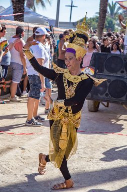 Lezbiyen, Eşcinsel, biseksüel ve transseksüel insanların sokaklarda Sitges, İspanya'nın 17 gururu. Haziran, 2018