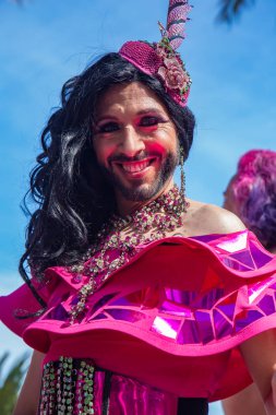 Lezbiyen, Eşcinsel, biseksüel ve transseksüel insanların sokaklarda Sitges, İspanya'nın 17 gururu. Haziran, 2018