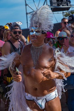 Lezbiyen, Eşcinsel, biseksüel ve transseksüel insanların sokaklarda Sitges, İspanya'nın 17 gururu. Haziran, 2018