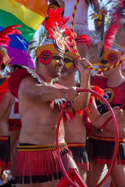 Lezbiyen, Eşcinsel, biseksüel ve transseksüel insanların sokaklarda Sitges, İspanya'nın 17 gururu. Haziran, 2018