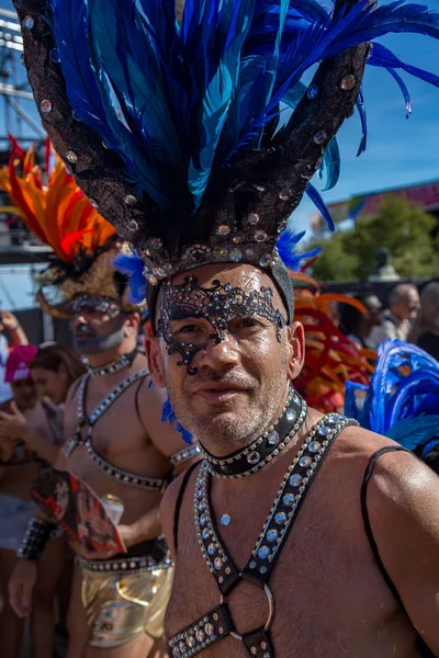 Lezbiyen, Eşcinsel, biseksüel ve transseksüel insanların sokaklarda Sitges, İspanya'nın 17 gururu. Haziran, 2018