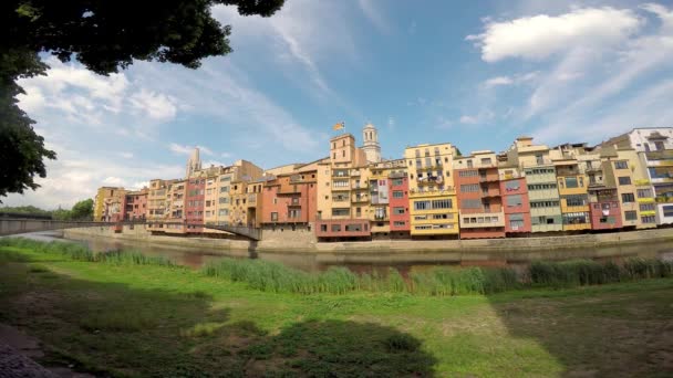 Nizza Punto Riferimento Una Città Spagnola Girona — Video Stock