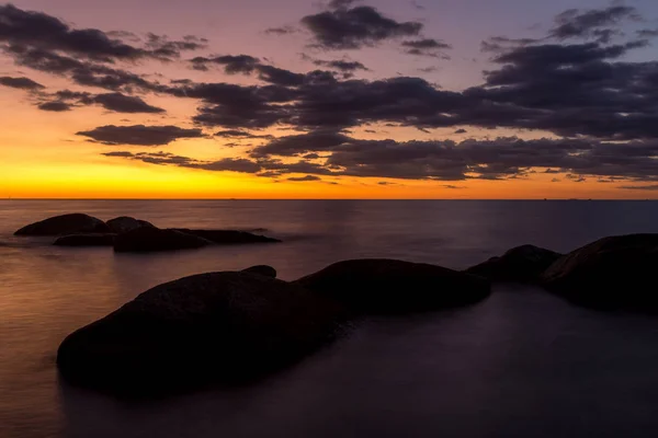 Восход Солнца Бухте Коста Бравы Испания — стоковое фото