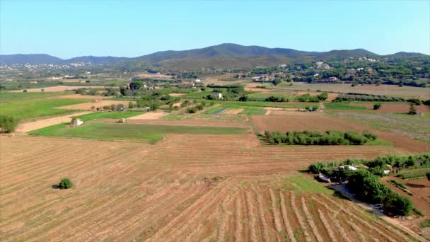 Nice Paisagem Espanhola Drone Footage Perto Cidade Palamos — Vídeo de Stock
