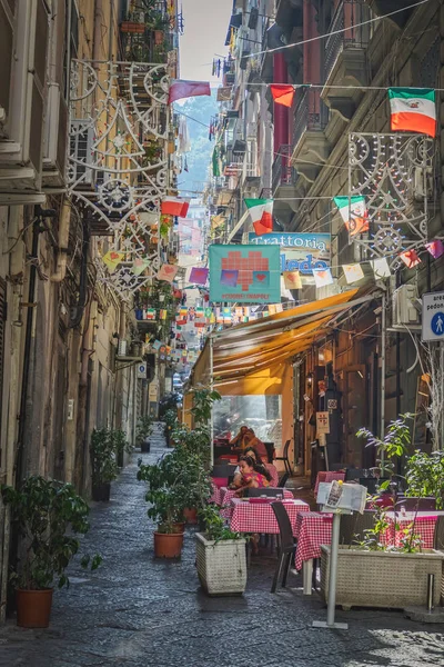 Calle Vista Barrio Español Nápoles Italia 2018 Italia — Foto de Stock