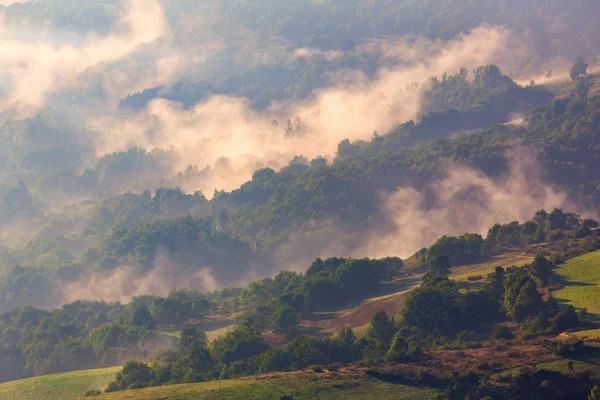 Beautiful Foggy Morning Landscape Spain — Stock Photo, Image