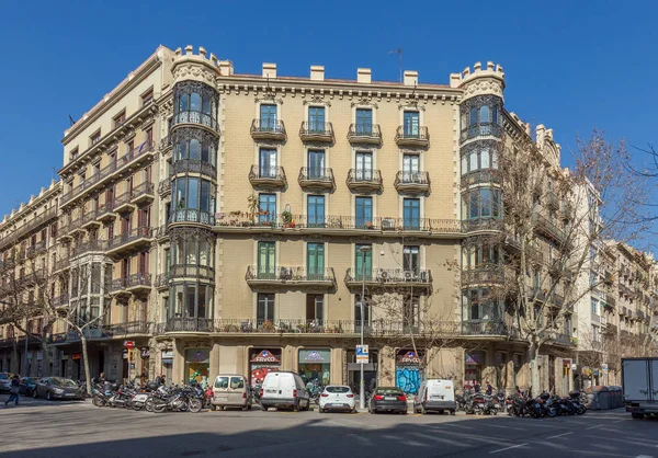 Mijlpaal Van Barcelona Een Zonnige Dag 2018 Spanje — Stockfoto