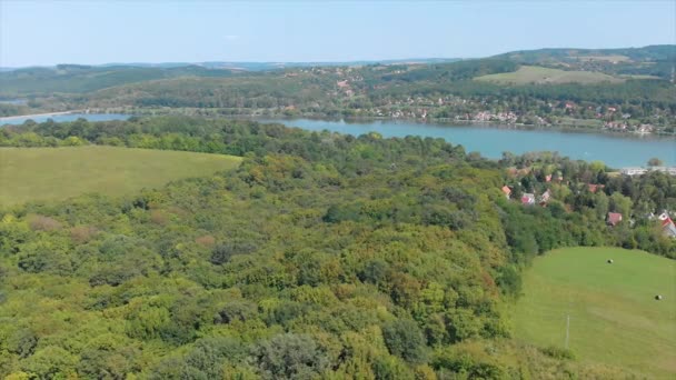 Drone Images Aériennes Paysage Hongrois Près Petit Village Orfu — Video