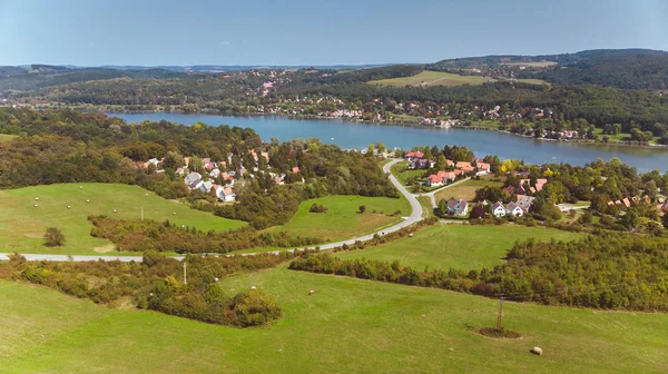 Drohne Luftbild Aus Einer Ungarischen Landschaft Der Nähe Des Kleinen — Stockfoto