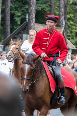 Sonbahar Badacsony bir köyde geleneksel Macar üzüm olay katılımcı. 09. 09. 2018 Macaristan