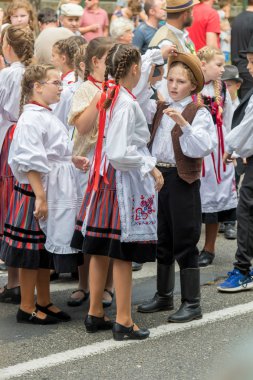 Sonbahar Badacsony bir köyde geleneksel Macar üzüm olay katılımcı. 09. 09. 2018 Macaristan
