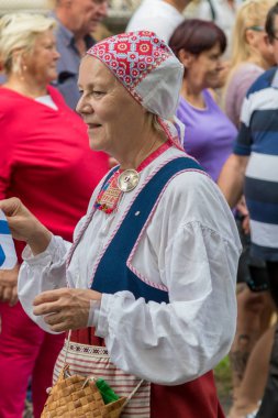 Sonbahar Badacsony bir köyde geleneksel Macar üzüm olay katılımcı. 09. 09. 2018 Macaristan
