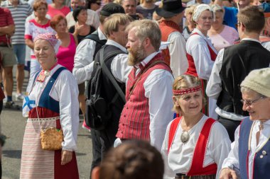 Sonbahar Badacsony bir köyde geleneksel Macar üzüm olay katılımcı. 09. 09. 2018 Macaristan