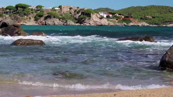 Detail Costa Brava Bay Fosca — Stock Video