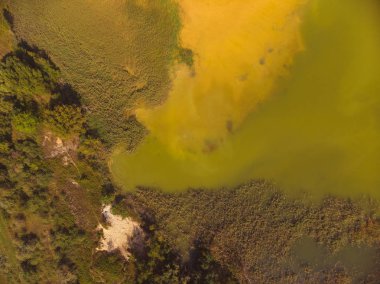 Macaristan, Balaton Gölü yakınındaki göller köyü Salfold yakınındaki hava dron resim