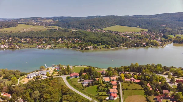 Drone Photo Aérienne Paysage Hongrois Près Petit Village Orfu — Photo