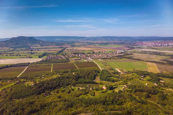 Landwirtschaftliche Luftaufnahme Aus Einer Ungarischen Landschaft Der Nähe Des Balatons — Stockfoto