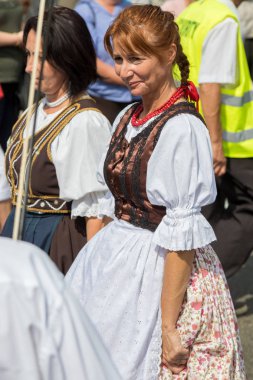 Sonbahar Badacsony bir köyde geleneksel Macar üzüm olay katılımcı. 09. 09. 2018 Macaristan