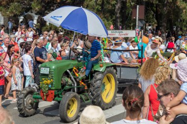 Sonbahar Badacsony bir köyde geleneksel Macar üzüm olay katılımcı. 09. 09. 2018 Macaristan
