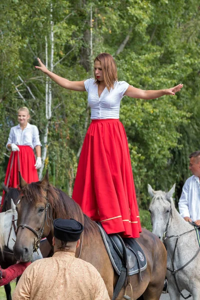 Raisin Traditionnel Hongrois Participant Événement Automne Dans Village Badacsony 2018 — Photo