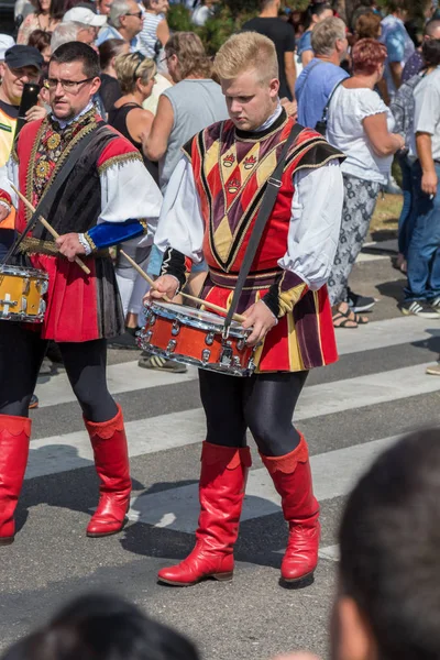 Partecipante Tradizionale Evento Uva Ungherese Autunno Villaggio Badacsony 2018 Ungheria — Foto Stock