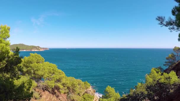 Detail Van Costa Brava Spanje Baai Fosca — Stockvideo