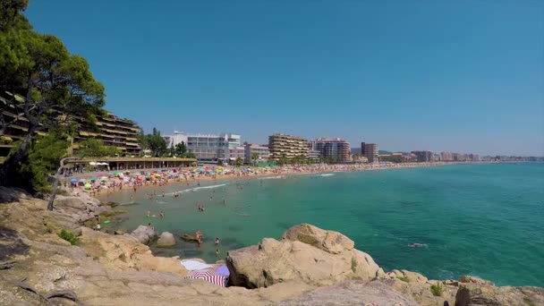 Čas Časosběrné Záběry Španělské Pláže Sant Antoni Calonge Costa Brava — Stock video