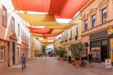 Yaz eski ünlü Macar şehir Pecs resimden. 27. 08. 2018 Macaristan