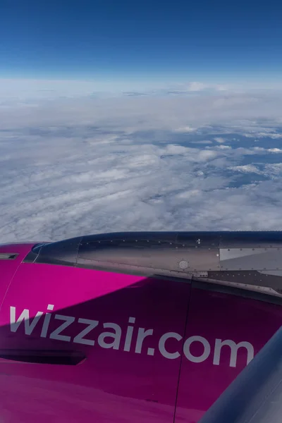 Самолет Детали Wizzair Авиакомпании 715 Венгрия 2018 — стоковое фото