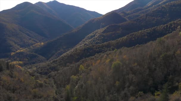 Bonita Montaña España Cerca Del Pueblo Osor Cataluña — Vídeo de stock